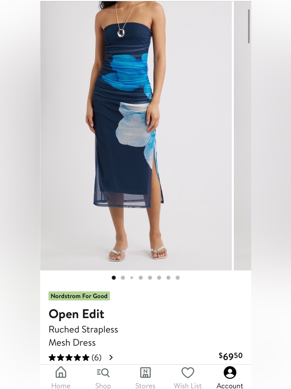 Open Edit Ruched Strapless Mesh Dress - Picture 6 of 6